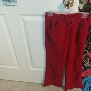 Red flee pants
